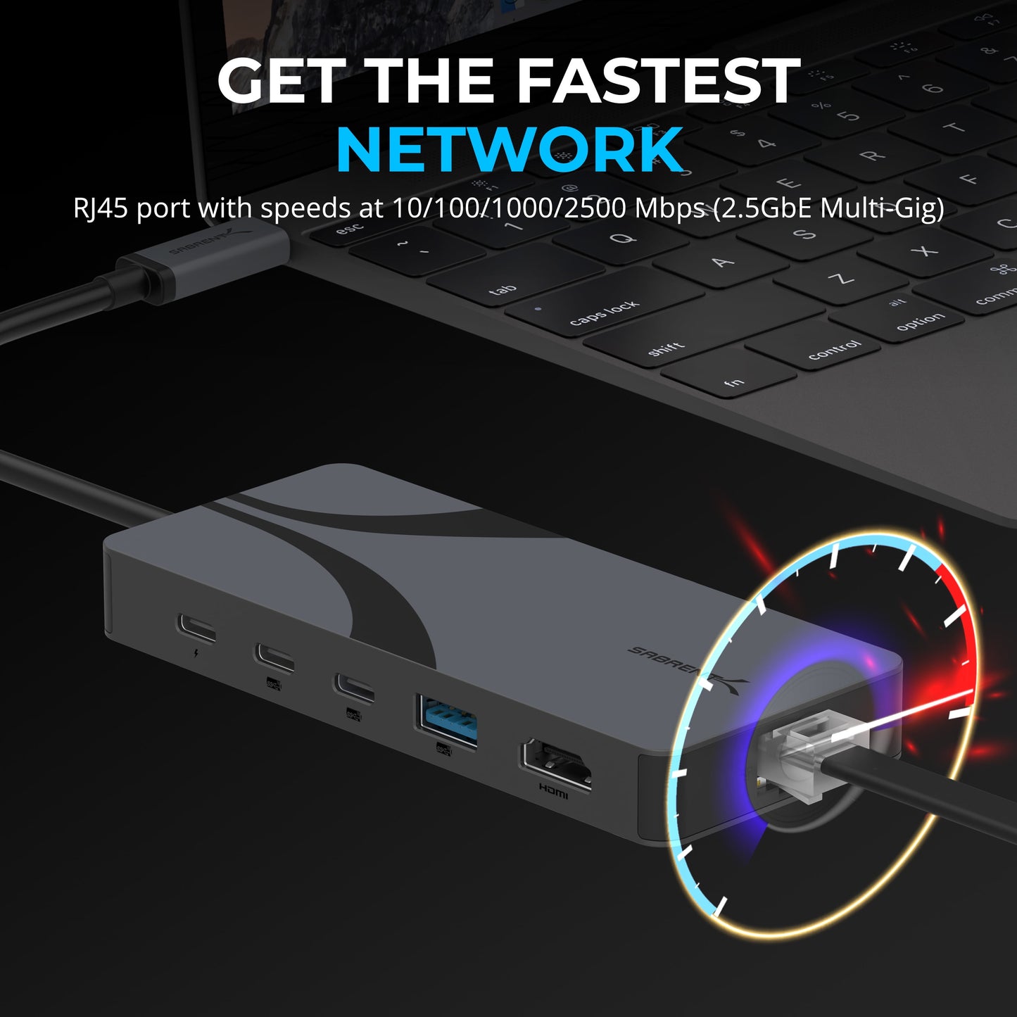 SABRENT - USB4 Hub, Travel Dock Hub with 2 USB-C Ports, 1 USB-A Port, HDMI 2.1, 2.5Gbe and 85W PD 3.0 [HB-U4HP] - Serious Techies