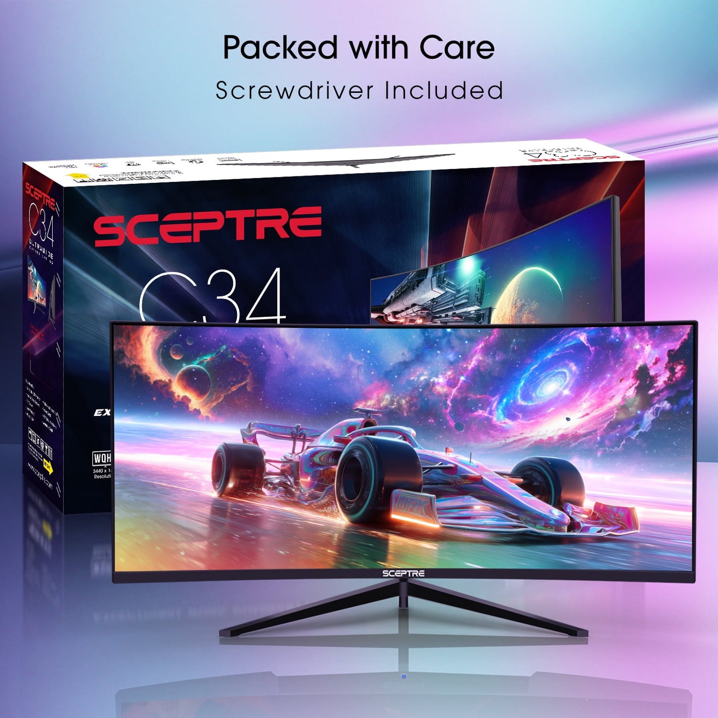 Sceptre - New 34-Inch Curved Gaming Monitor 3440 X 1440 180Hz DP HDMI Build-In Speakers 2026 - Serious Techies