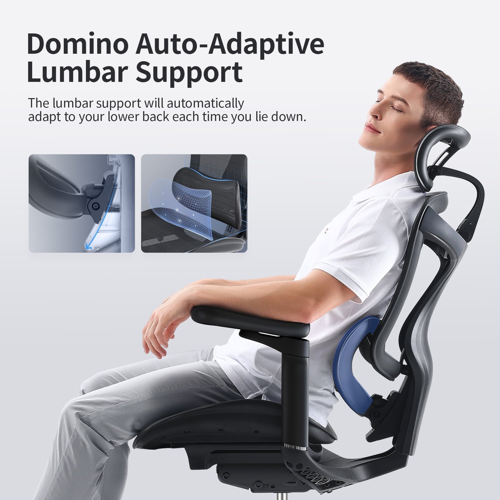 Sihoo - Doro-C300 Adult Mesh Office Chair, Adjustable Armrest, Black (Set of 1) - Serious Techies