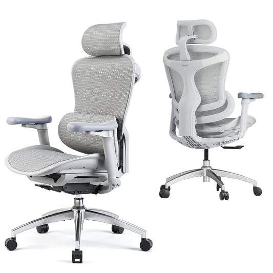 SIHOO - Ergonomic Office Chair-Doro C300 Auto-Adaptive Lumbar Support, 3D Linkage Armrests, Computer Desk Chair with 4-Position Adjustable Backrest, Mesh Office Chair for 300Lbs, Gray - Serious Techies