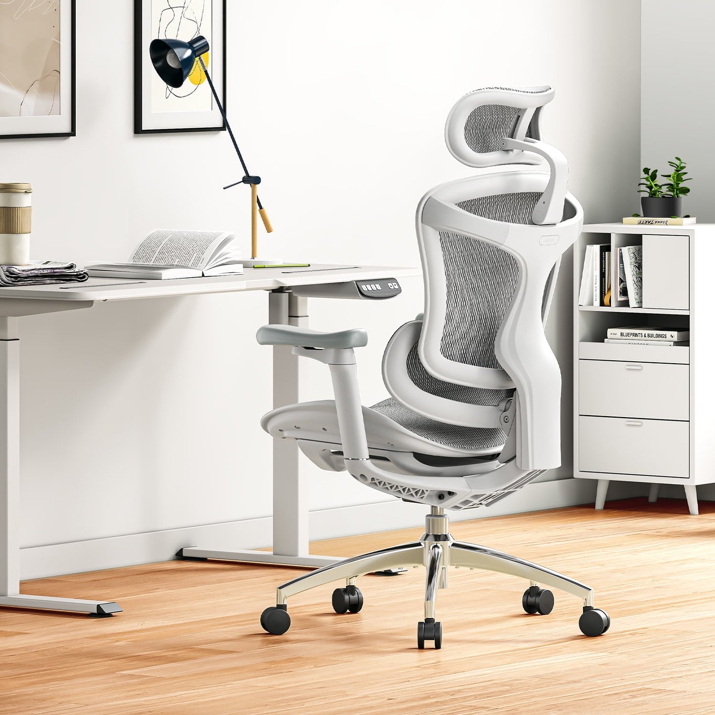 SIHOO - Ergonomic Office Chair-Doro C300 Auto-Adaptive Lumbar Support, 3D Linkage Armrests, Computer Desk Chair with 4-Position Adjustable Backrest, Mesh Office Chair for 300Lbs, Gray - Serious Techies