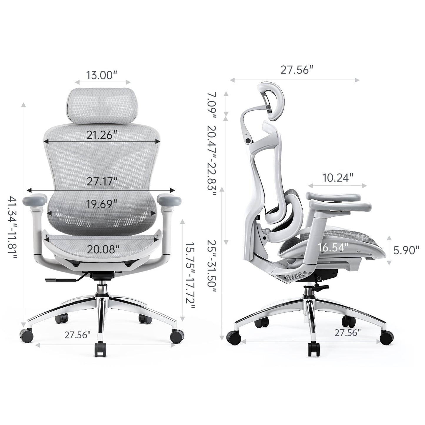 SIHOO - Ergonomic Office Chair-Doro C300 Auto-Adaptive Lumbar Support, 3D Linkage Armrests, Computer Desk Chair with 4-Position Adjustable Backrest, Mesh Office Chair for 300Lbs, Gray - Serious Techies