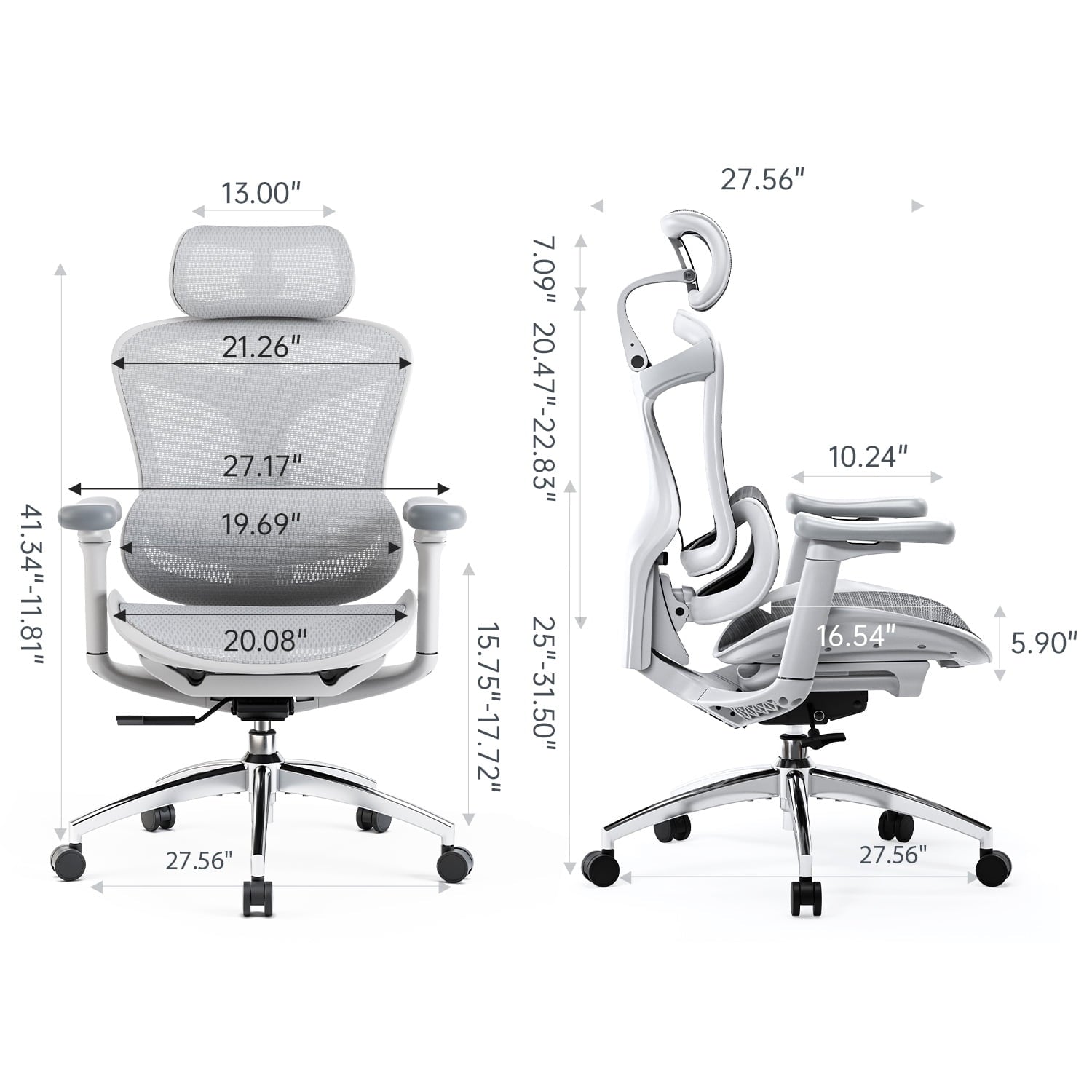 SIHOO - Ergonomic Office Chair-Doro C300 Auto-Adaptive Lumbar Support, 3D Linkage Armrests, Computer Desk Chair with 4-Position Adjustable Backrest, Mesh Office Chair for 300Lbs, Gray - Serious Techies