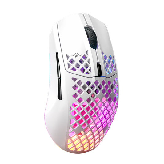 Aerox 3 Wireless - Honeycomb RGB Optical Gaming Mouse - Ultra-Lightweight Water Resistant Design - Snow - Serious Techies