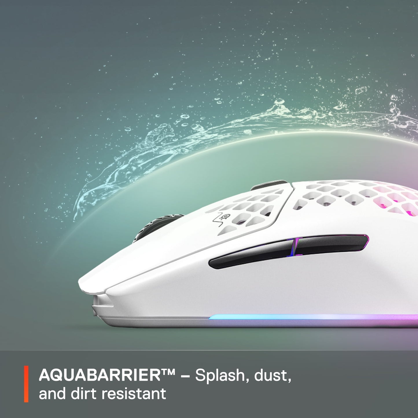 Aerox 3 Wireless - Honeycomb RGB Optical Gaming Mouse - Ultra-Lightweight Water Resistant Design - Snow - Serious Techies