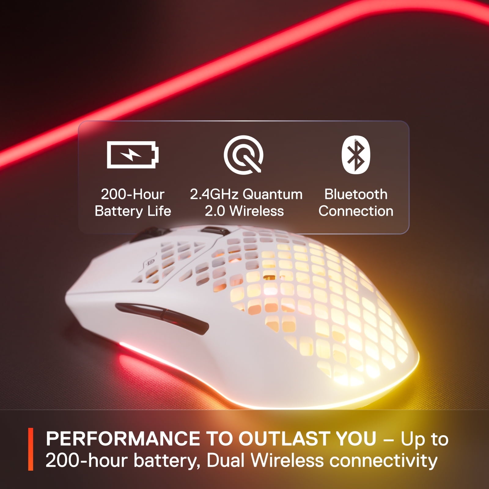Aerox 3 Wireless - Honeycomb RGB Optical Gaming Mouse - Ultra-Lightweight Water Resistant Design - Snow - Serious Techies