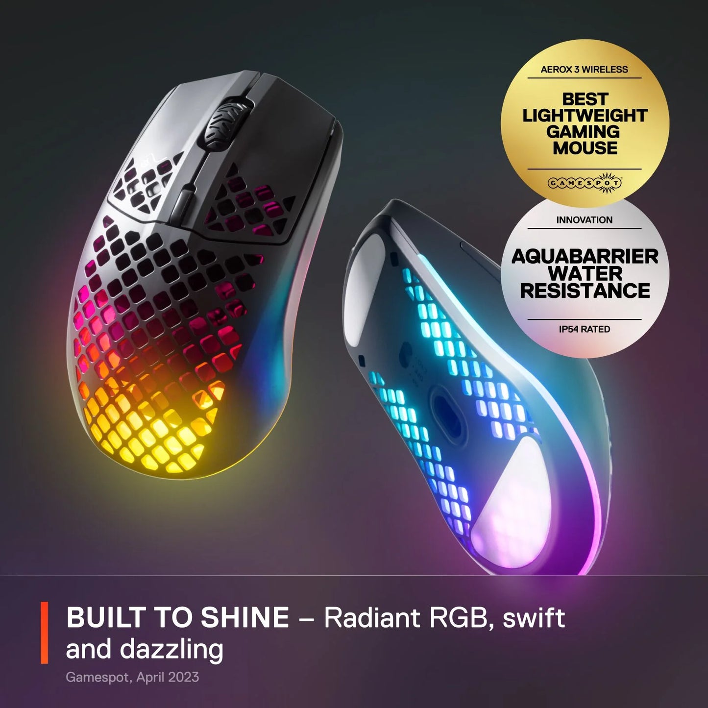 Aerox 3 Wireless Holey RGB Optical Gaming Mouse Ultra-Lightweight, Onyx - Serious Techies