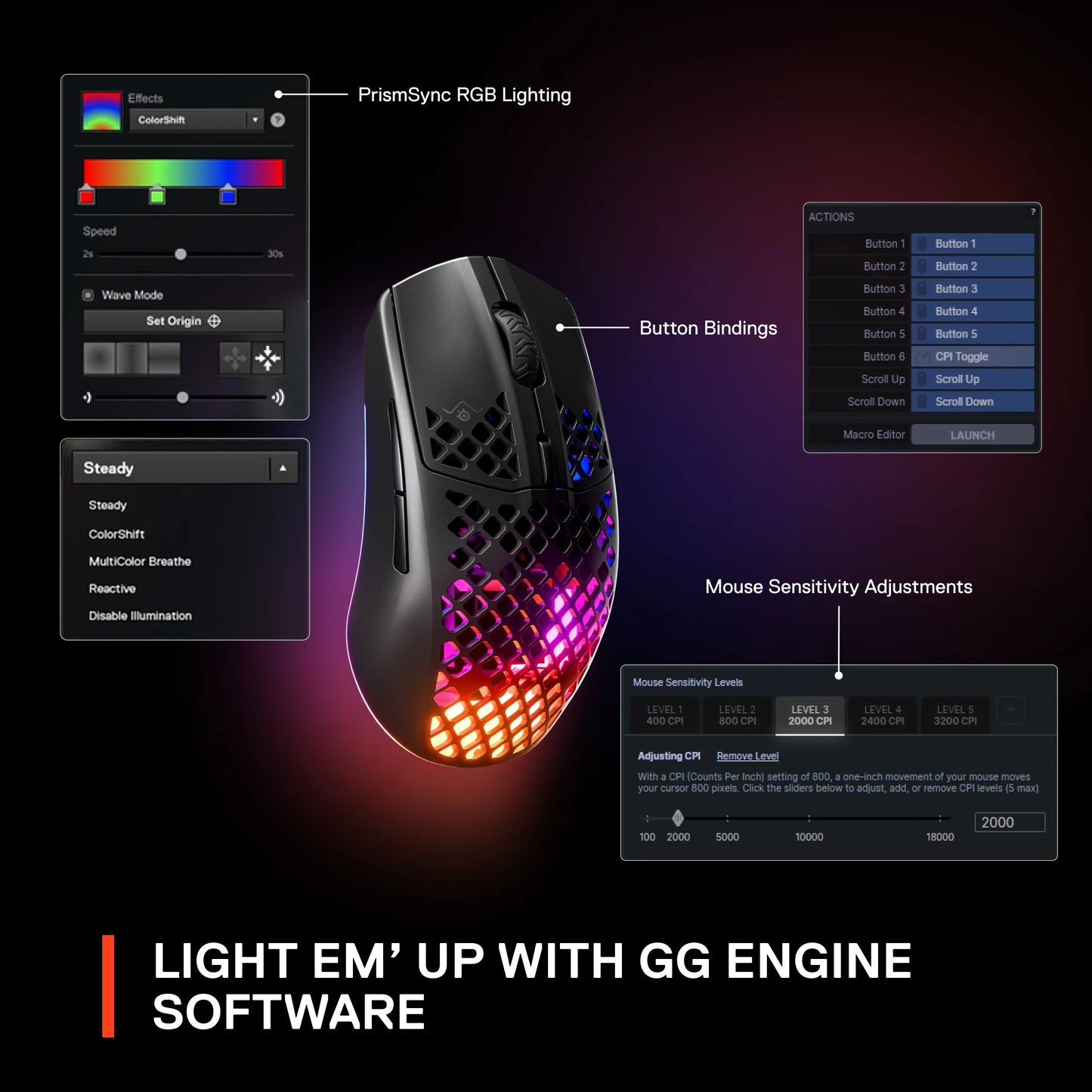 Aerox 3 Wireless Holey RGB Optical Gaming Mouse Ultra-Lightweight, Onyx - Serious Techies
