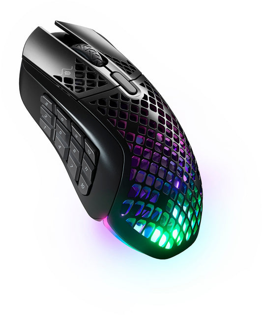 Aerox 9 Wireless Ultra Lightweight Honeycomb Water Resistant RGB Optical Gaming Mouse with 18 Programmable Buttons - Serious Techies