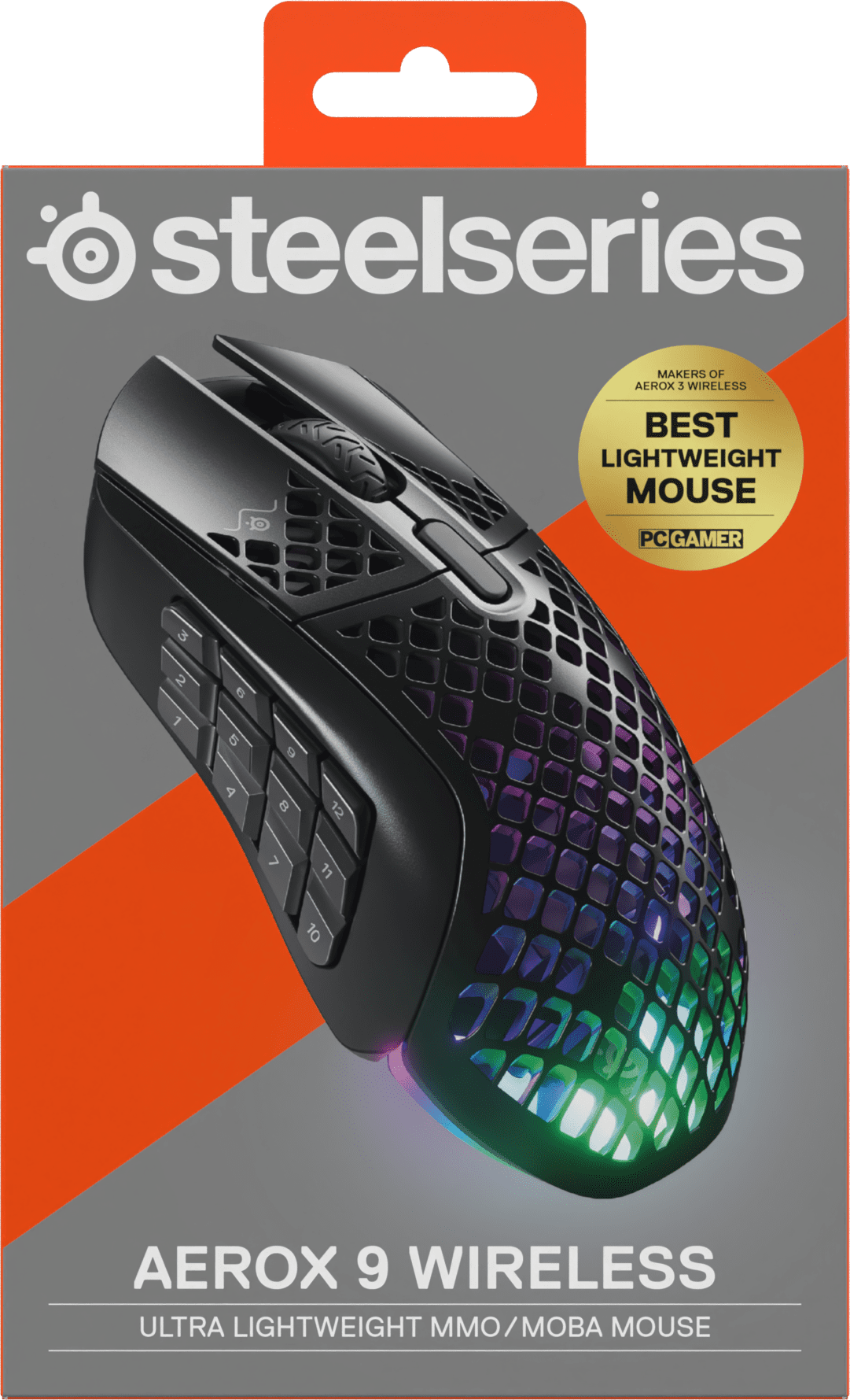 Aerox 9 Wireless Ultra Lightweight Honeycomb Water Resistant RGB Optical Gaming Mouse with 18 Programmable Buttons - Serious Techies