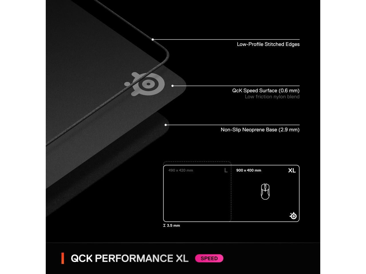 SteelSeries - Qck Performance Speed - Mouse Pad - Size XL 35" x 15"- Black - Serious Techies