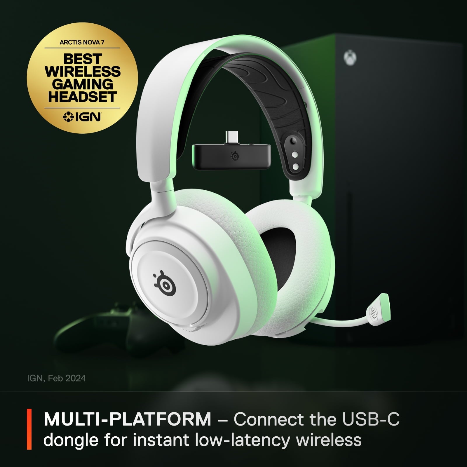 SteelSeries -Artic Nova 7X Wireless Multi-Platform Gaming Headset for Xbox Series X and Series S, White - Serious Techies