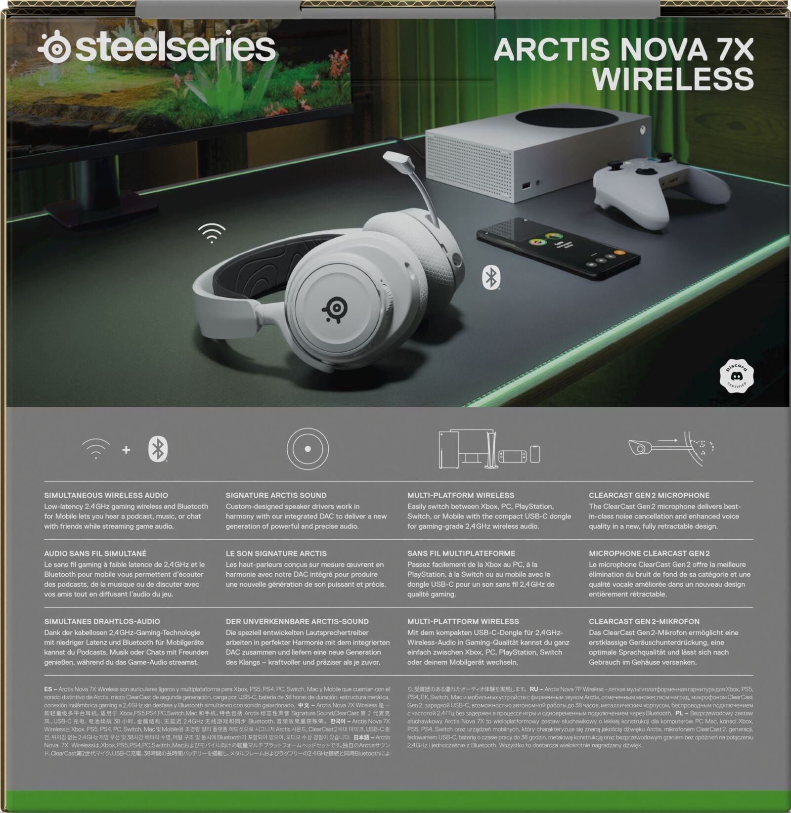 SteelSeries -Artic Nova 7X Wireless Multi-Platform Gaming Headset for Xbox Series X and Series S, White - Serious Techies