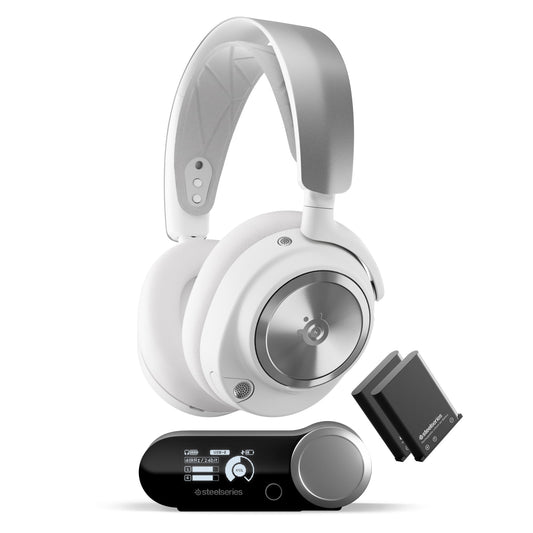 SteelSeries - Nova Pro Wireless Multi-System Gaming Headset for PS5, PS4, PC, Switch, Mobile - White - Serious Techies