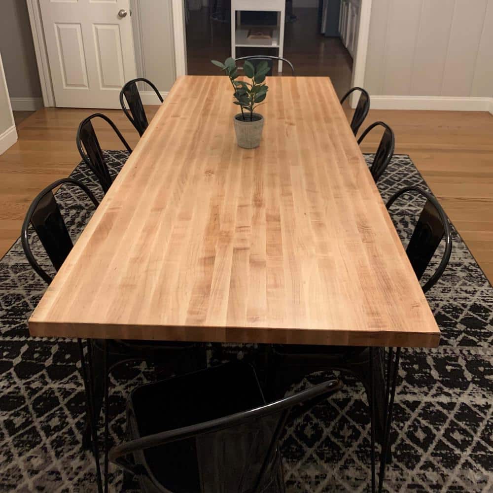 Swaner Hardwood - 5 Ft. L X 25 In. D X 1.5 In. T Finished Maple Solid Wood Butcher Block Countertop with Square Edge - Serious Techies