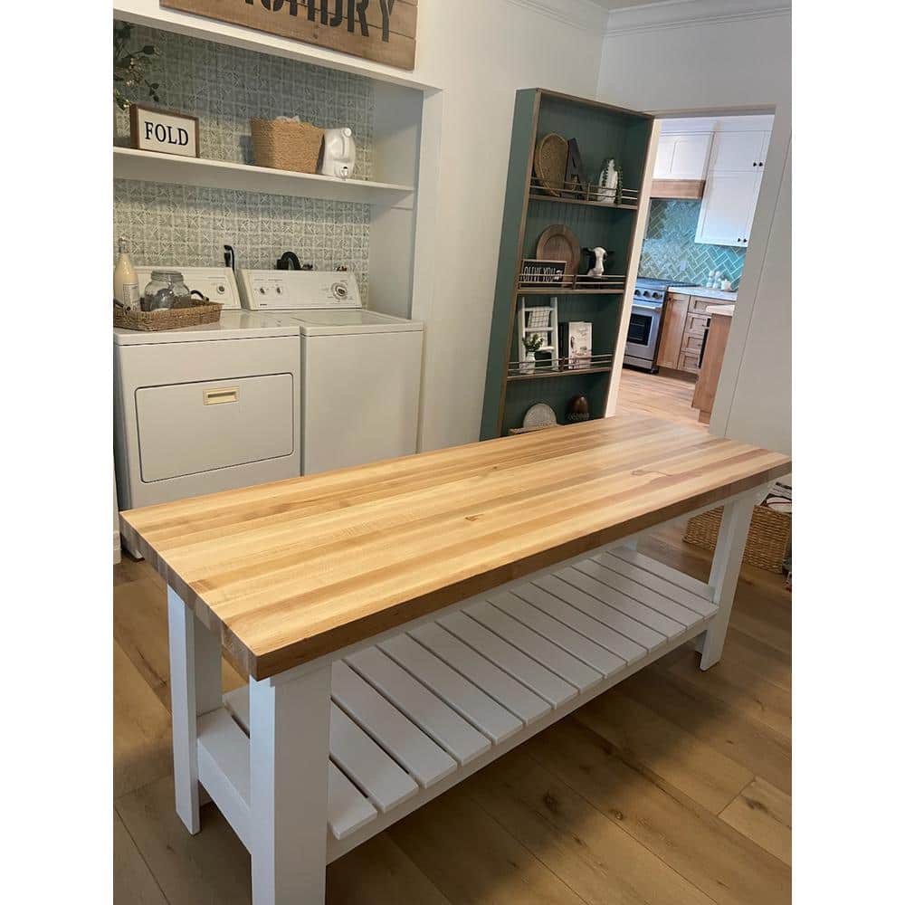 Swaner Hardwood - 5 Ft. L X 25 In. D X 1.5 In. T Finished Maple Solid Wood Butcher Block Countertop with Square Edge - Serious Techies