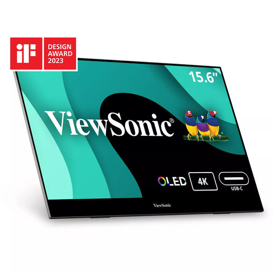 ViewSonic - VX1655-4K-OLED 15.6 Inch 4K UHD Portable OLED Monitor with 2 Way Powered 60W USB C, Mini HDMI, Dual Speakers, and Built in Stand with Smart - Serious Techies