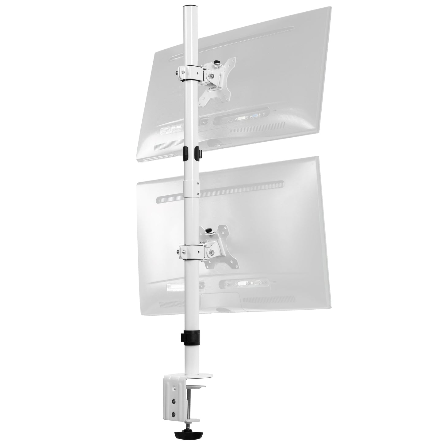 VIVO - Black Dual LCD Monitor Desk Mount Stand, Stacked Vertical 2 Screens up to 34" - Serious Techies