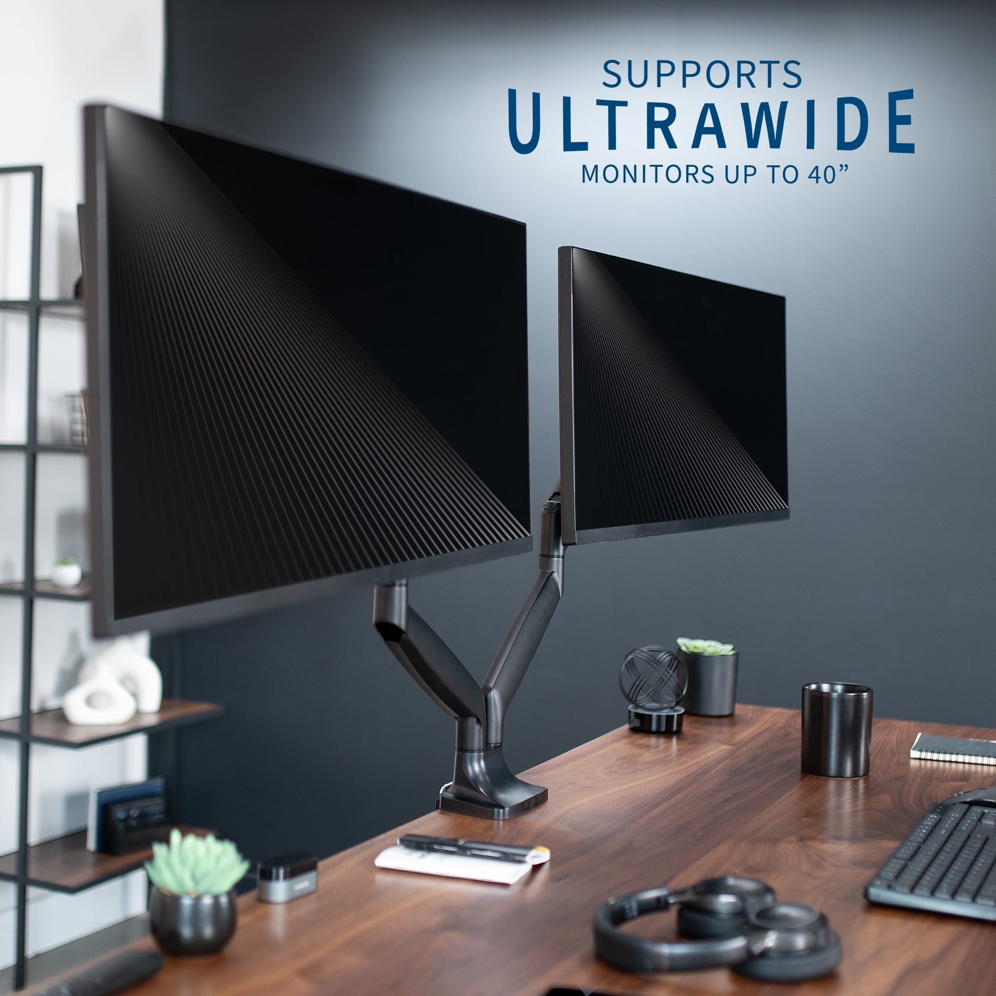 VIVO - Dual Ultrawide 40” Monitor Desk Mount with Pneumatic Spring Arms - Serious Techies