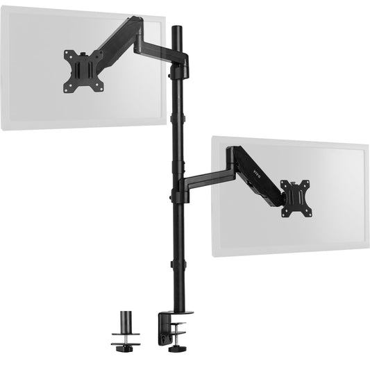 VIVO - Extra Tall Dual 17" to 32" Monitor Pneumatic Spring Sit-Stand Desk Mount - Serious Techies