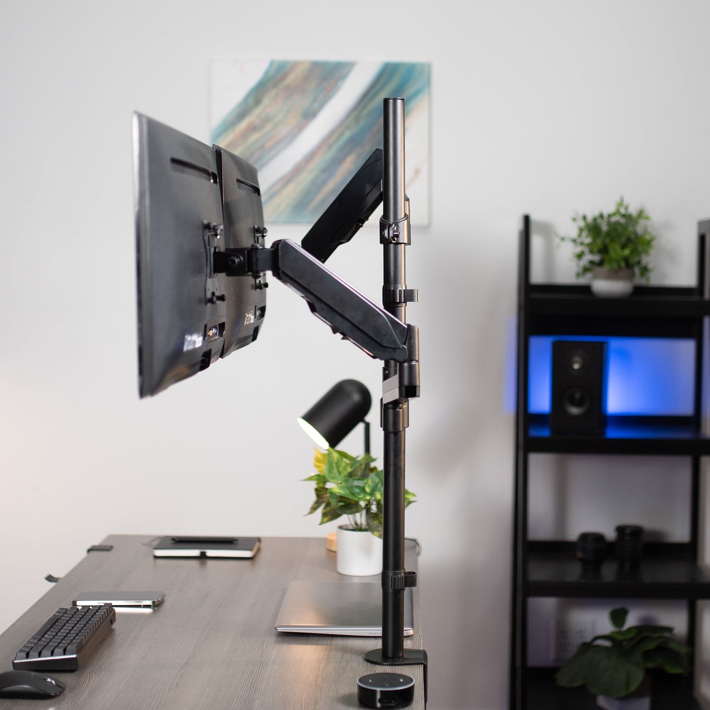 VIVO - Extra Tall Dual 17" to 32" Monitor Pneumatic Spring Sit-Stand Desk Mount - Serious Techies