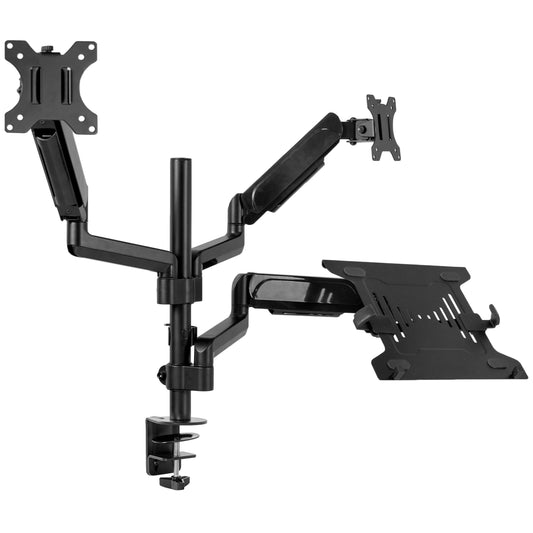 VIVO - Black Dual 17" to 32" Monitor and Laptop Pneumatic Arm Desk Mount - Serious Techies