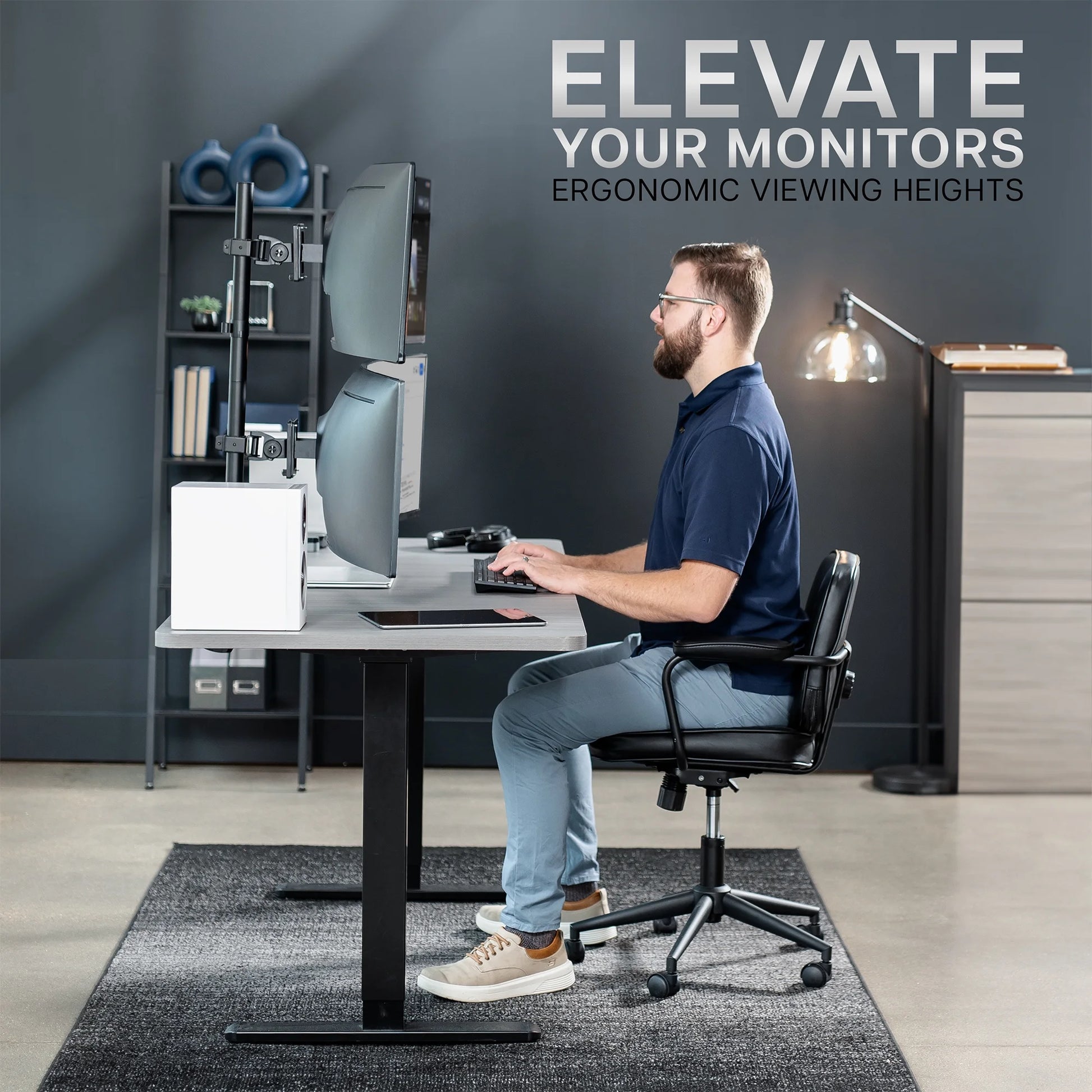 VIVO - Dual Ultrawide Monitor Desk Mount, Stand for 2 Computer Screens up to 49" Serious Techies