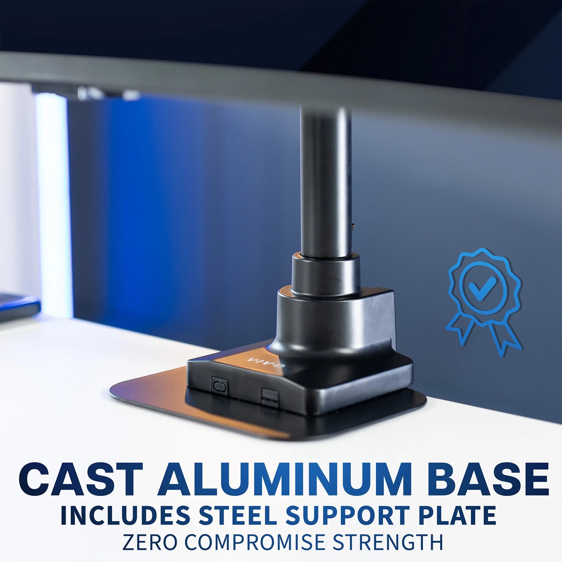 VIVO - Dual Vertically Stacked Ultra-Wide Monitor Desk Mount for up to 57" Screens - Serious Techies