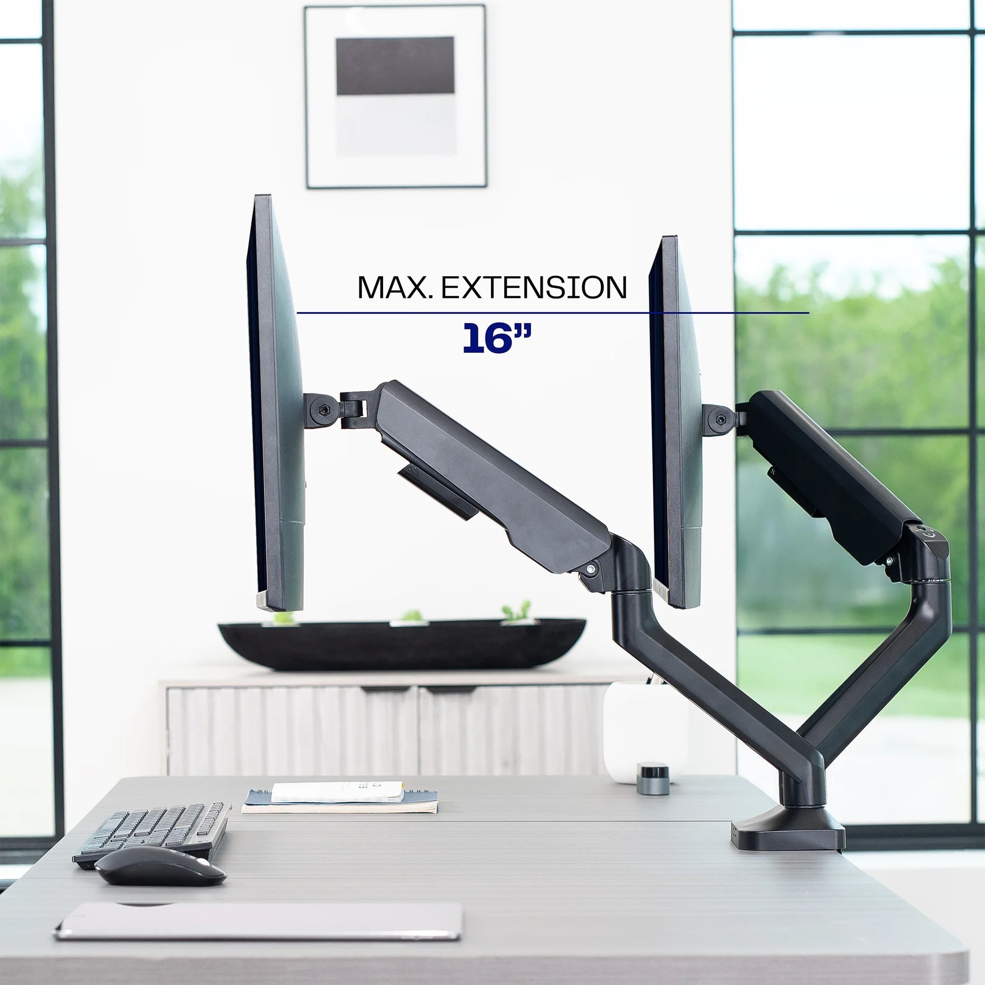 VIVO - Pneumatic Arm Dual Ultrawide Monitor Desk Mount, Fits up to 35" Screens - Serious Techies