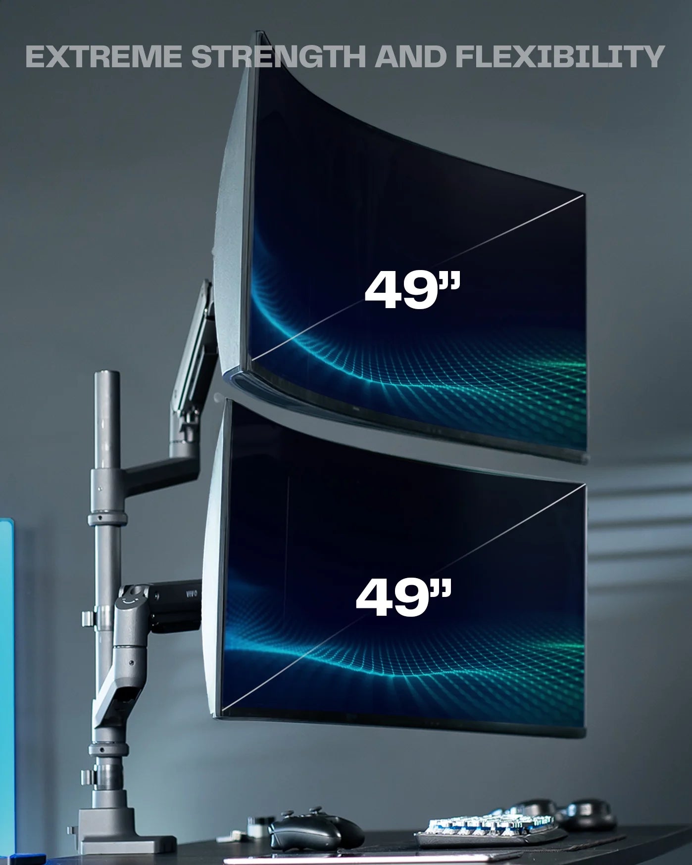 VIVO - Pneumatic Arm Dual Ultrawide Monitor Desk Mount for Computer Screens to 49" - Serious Techies