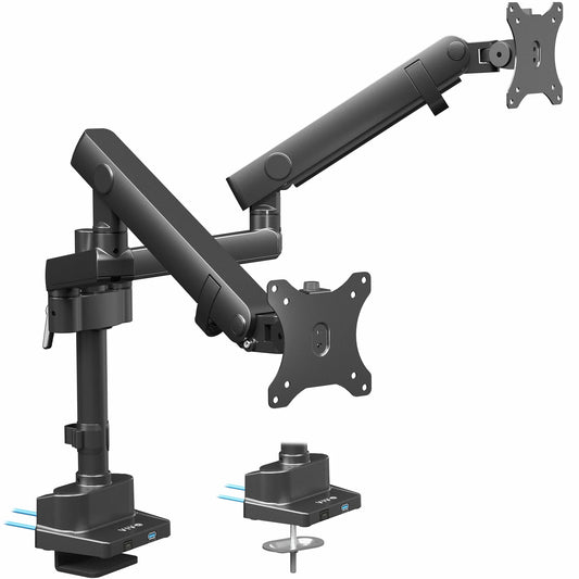 VIVO - Premium Aluminum Full Motion Dual Monitor Arm Desk Mount Stand W/ USB Ports - Serious Techies