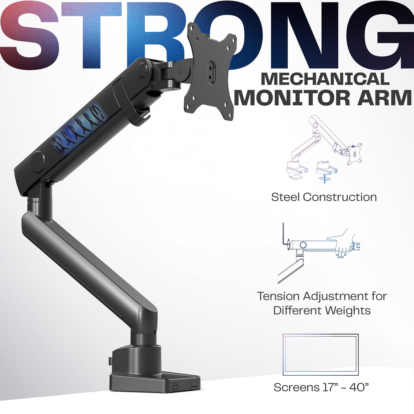 VIVO - Premium Single Monitor Desk Mount Stand for Screens up to 40" - Serious Techies