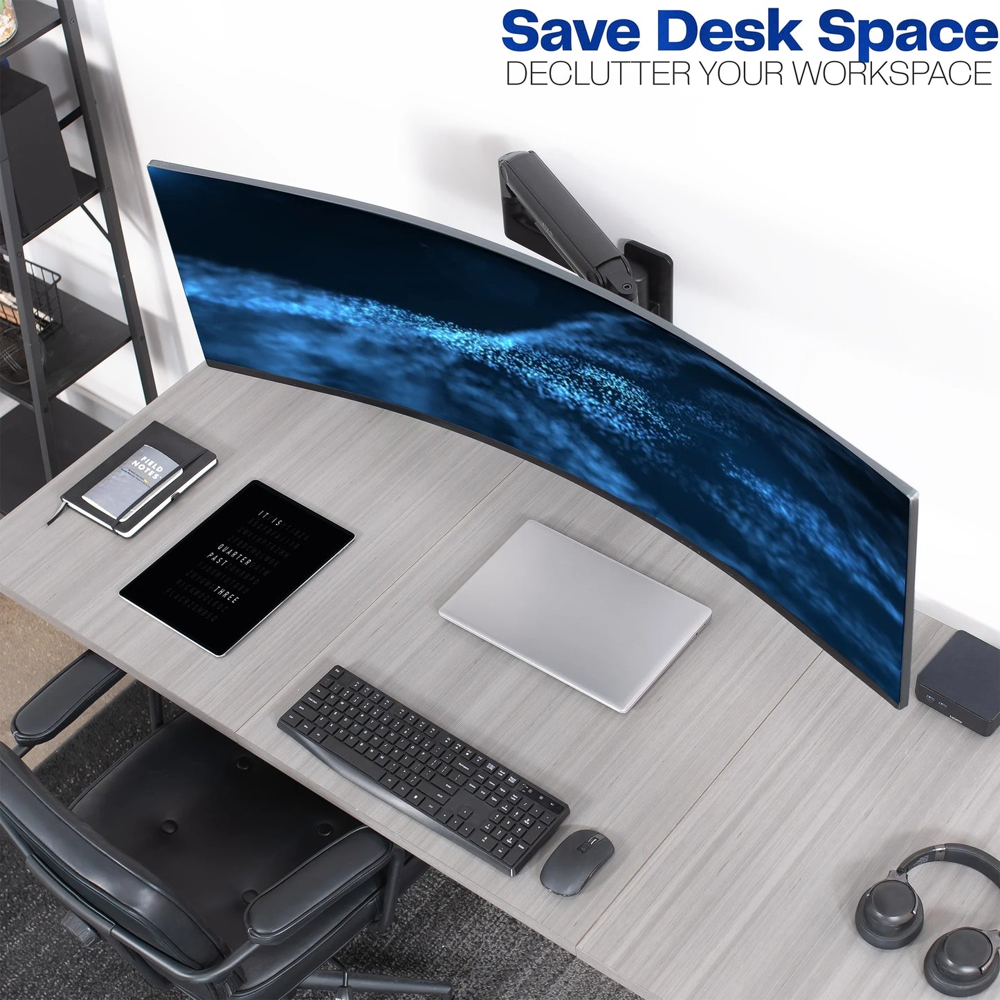 VIVO - Tension Arm Single Monitor Wall Mount, Fits Ultrawide Screens up to 49" - Serious Techies