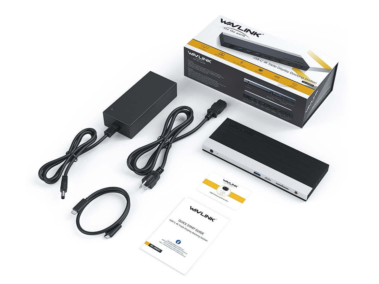 WAVLINK - USB-C Triple Display Laptop Docking Station, Retail Packaging with Power Adapter - Serious Techies