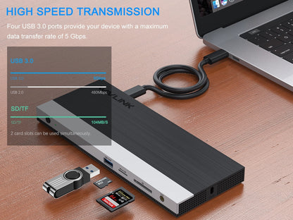 WAVLINK - USB-C Triple Display Laptop Docking Station, Retail Packaging with Power Adapter - Serious Techies