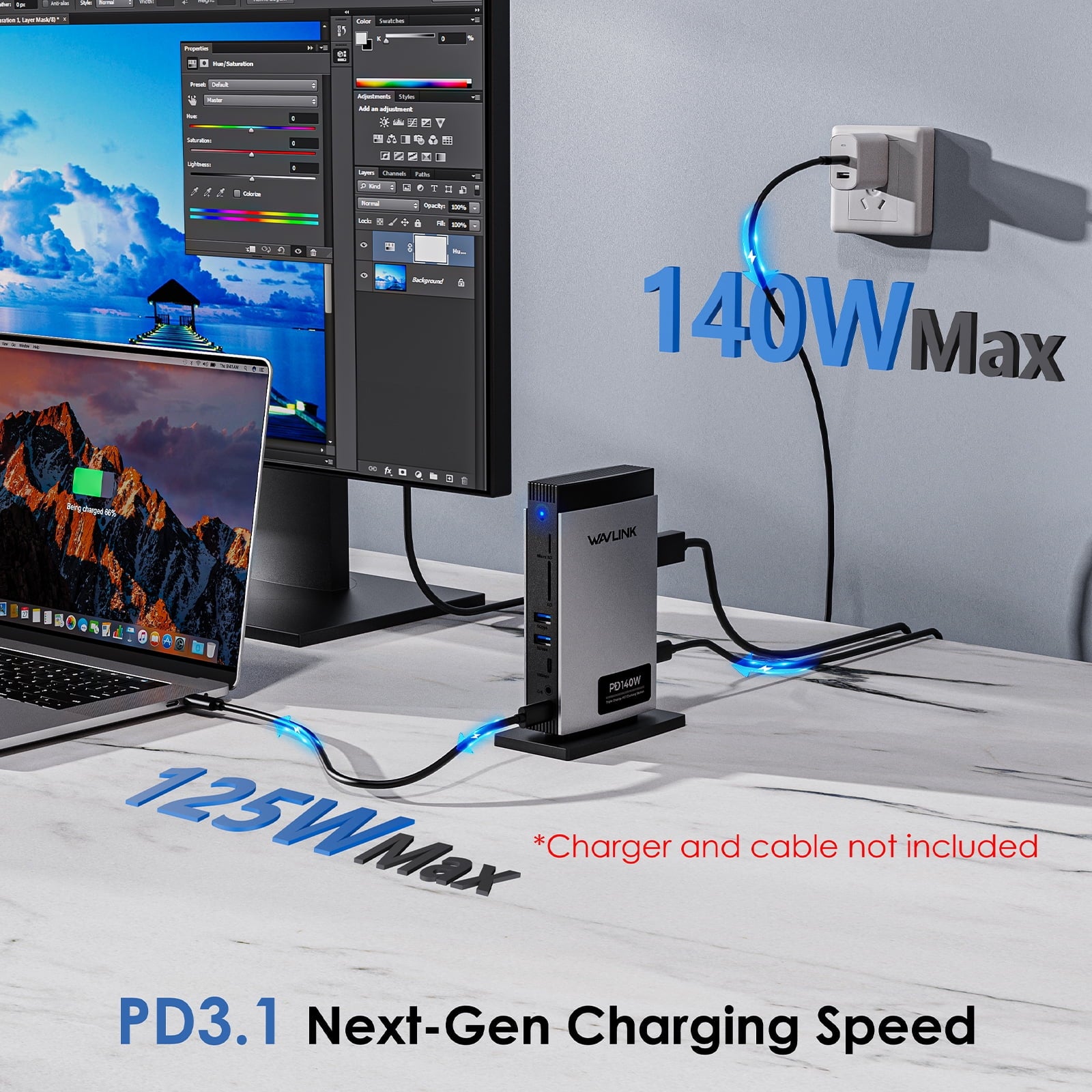 WAVLINK - Dock Station 140W Charge USB Dock with 8K Hdmi/Displayport, RJ45, 10Gbps USB, SD/TF for M1/M2/M3&Win - Serious Techies