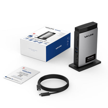 WAVLINK - Dock Station 140W Charge USB Dock with 8K Hdmi/Displayport, RJ45, 10Gbps USB, SD/TF for M1/M2/M3&Win - Serious Techies