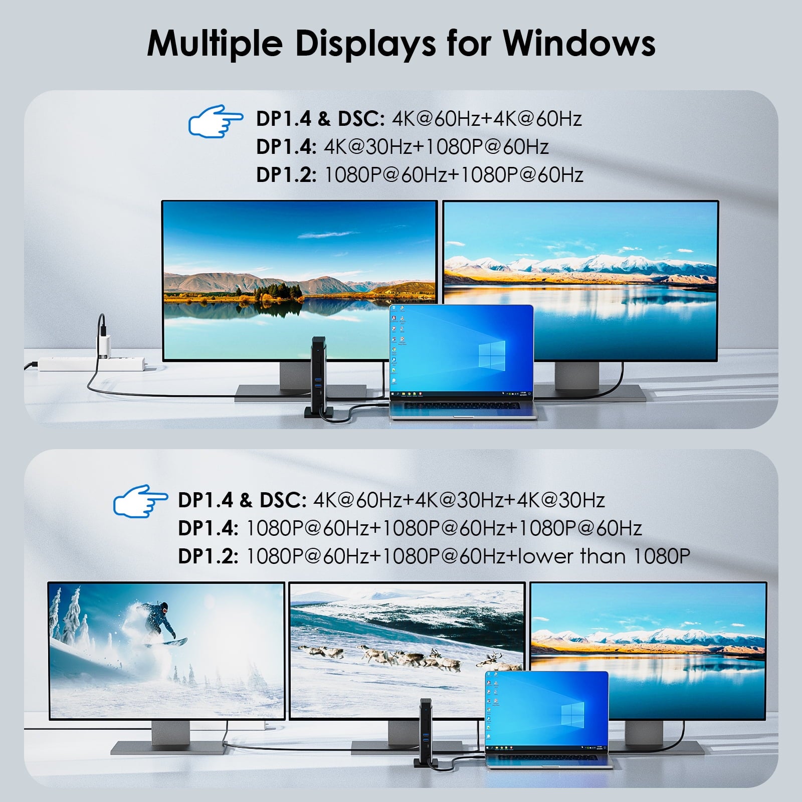 WAVLINK - USB Docking Station, Triple Display Dock 125W Charge with 8K Displayport/Hdmi 10Gbps USB-C for Laptop - Serious Techies