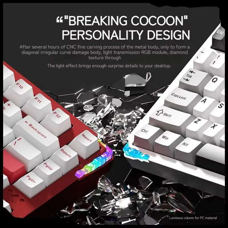 Weikav - Stars-75 Series Mechanical Keyboard Aluminum Alloy Three Mode Leaf Spring Structure Esports Keyboard Beryllium Copper - Serious Techies