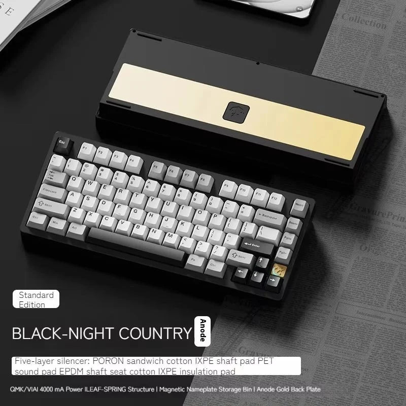 Weikav - Stars-75 Series Mechanical Keyboard Aluminum Alloy Three Mode Leaf Spring Structure Esports Keyboard Beryllium Copper - Serious Techies