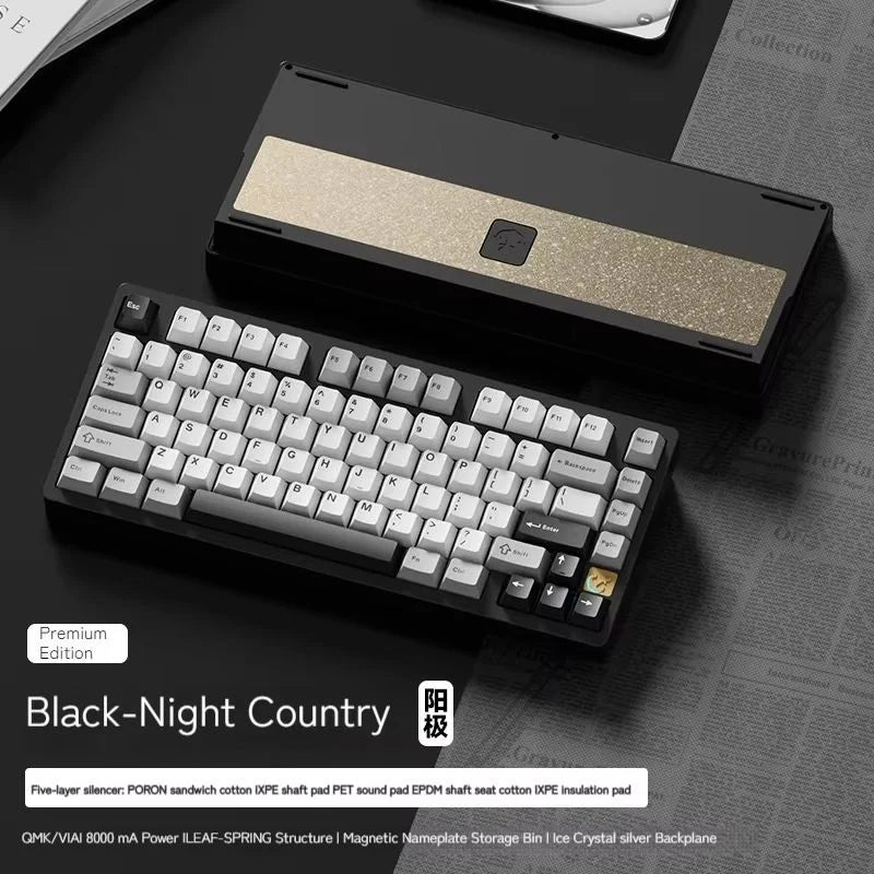 Weikav - Stars-75 Series Mechanical Keyboard Aluminum Alloy Three Mode Leaf Spring Structure Esports Keyboard Beryllium Copper - Serious Techies