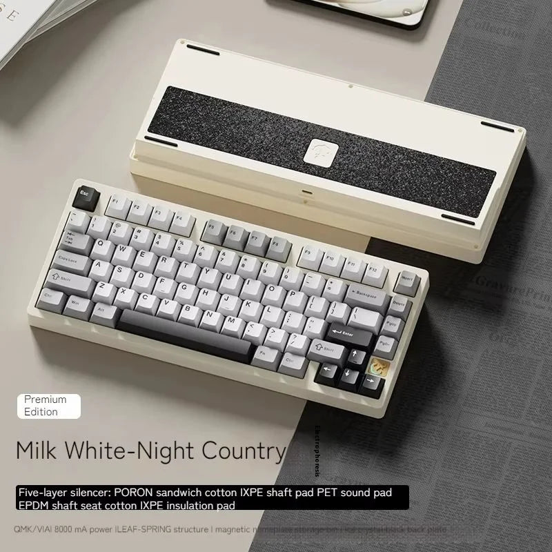 Weikav - Stars-75 Series Mechanical Keyboard Aluminum Alloy Three Mode Leaf Spring Structure Esports Keyboard Beryllium Copper - Serious Techies