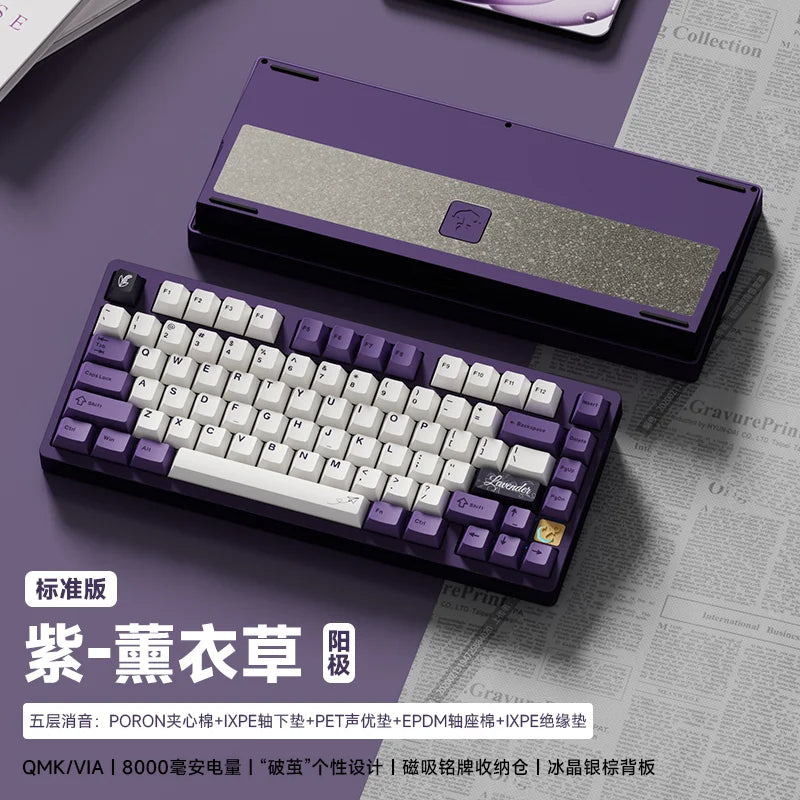 Weikav - Stars-75 Series Mechanical Keyboard Aluminum Alloy Three Mode Leaf Spring Structure Esports Keyboard Beryllium Copper - Serious Techies